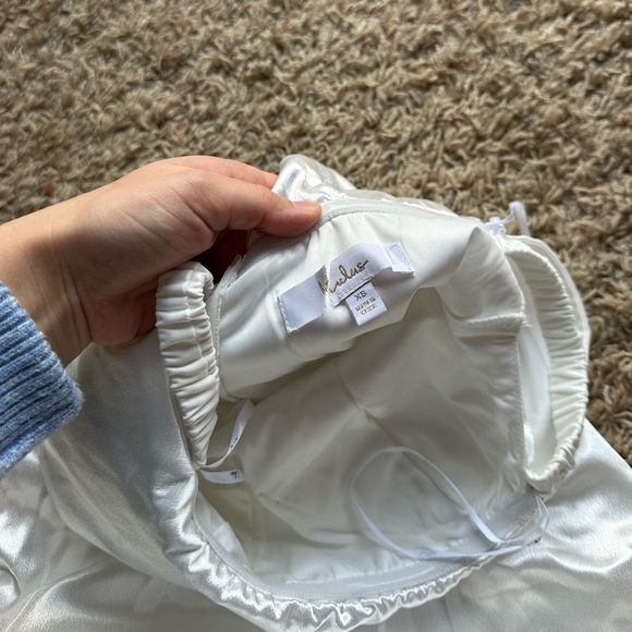 LULU’S Greatest Hits White Satin Off The Shoulder Maxi Dress - Picture 6 of 6